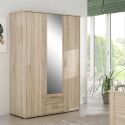 Szafa z lustrem i szufladami 140 cm Dąb Sonoma